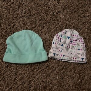 Kids Geometric Patterned and Solid Mint Beanies